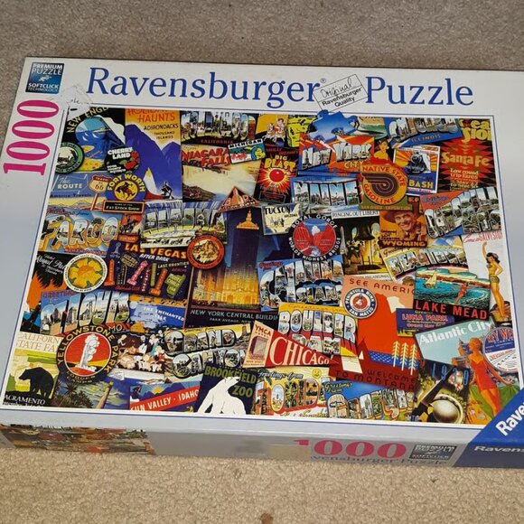 Ravensburger puzzle 1000 Road trip USA 27×20" used all pieces There - Picture 1 of 2